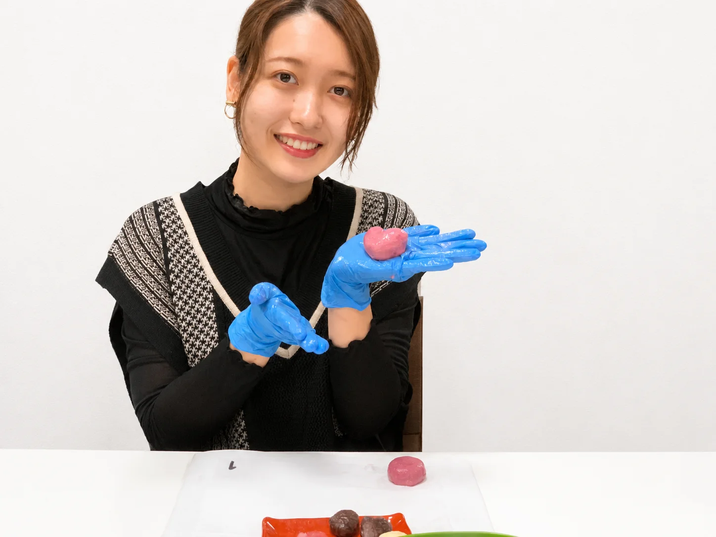 おまんじゅう作り体験の写真