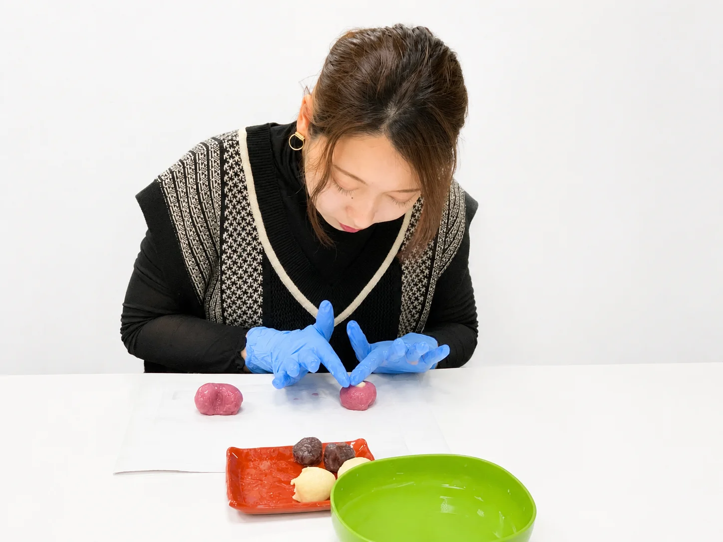 おまんじゅう作り体験の写真