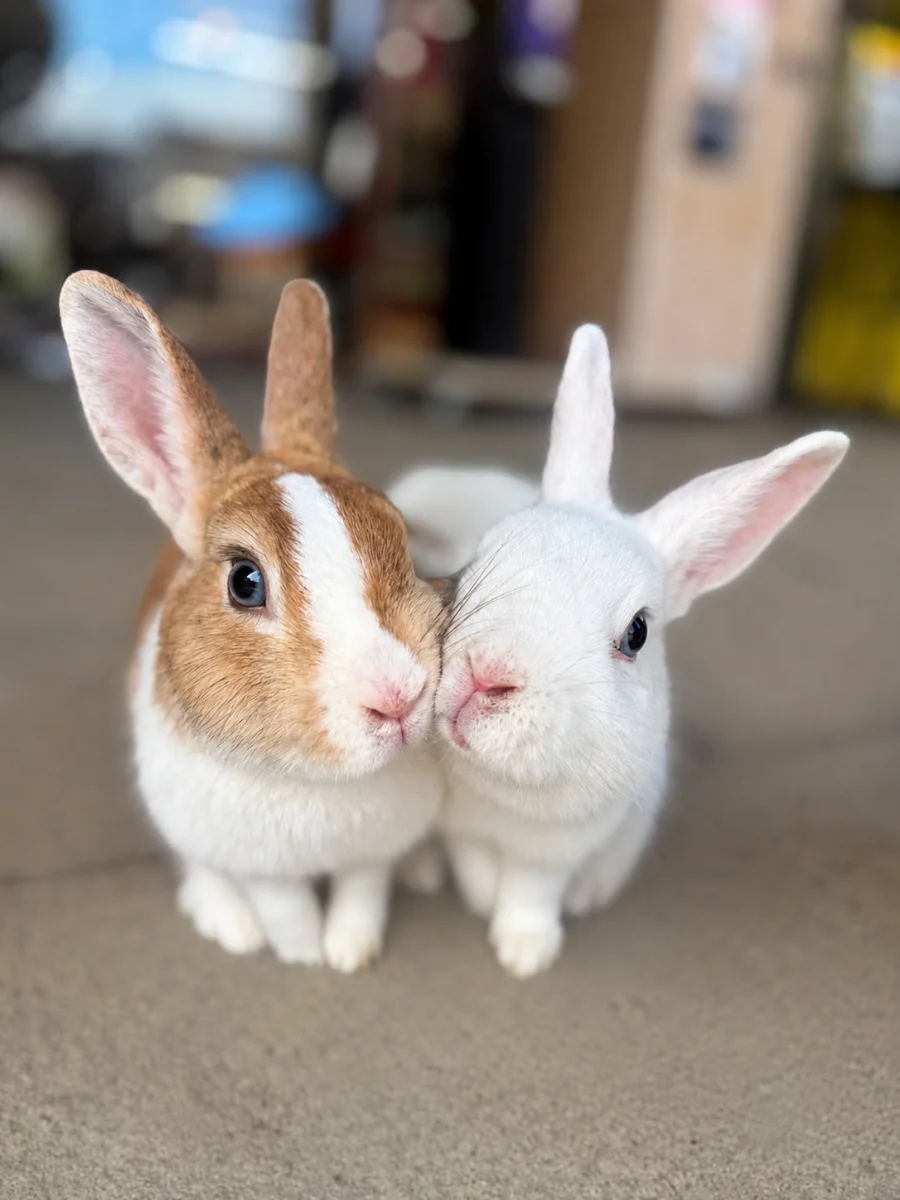 うさぎのベストショット:くっついちゃった